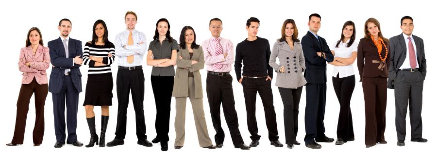 people standing in a row